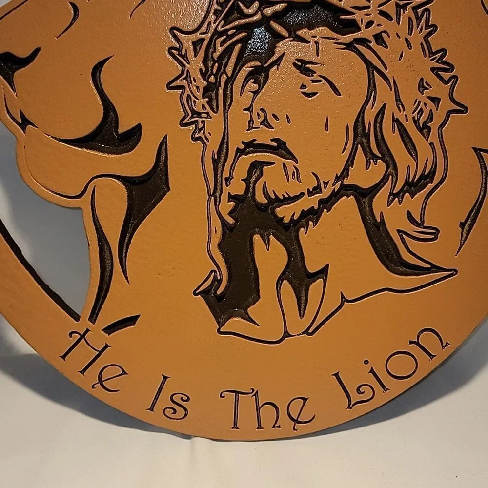 Jesus and lion wall hanger